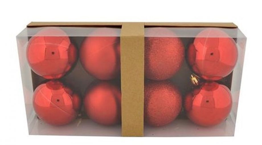 Palline di Natale Rosse 8 pezzi