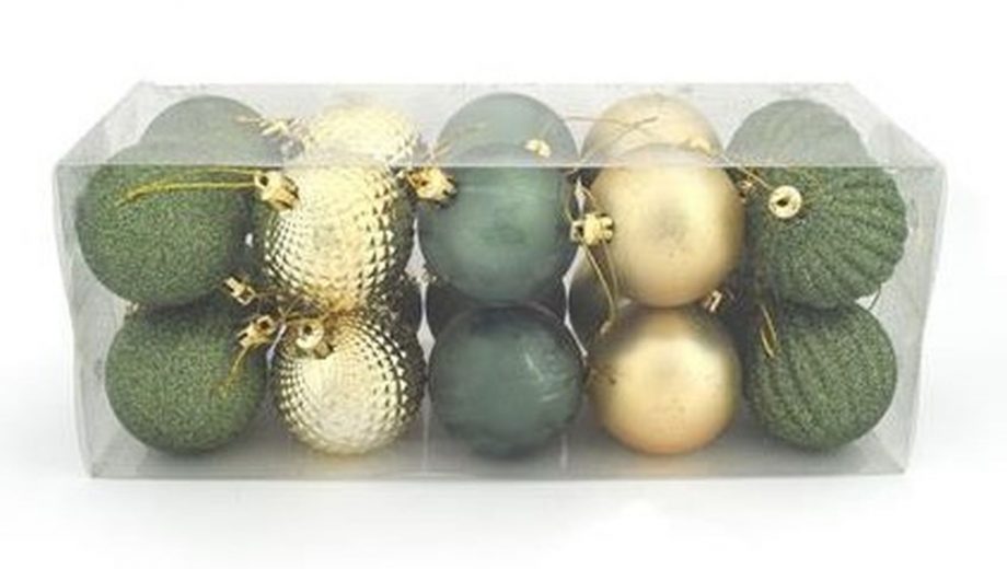 Palline di Natale Verde/Oro 20 pezzi