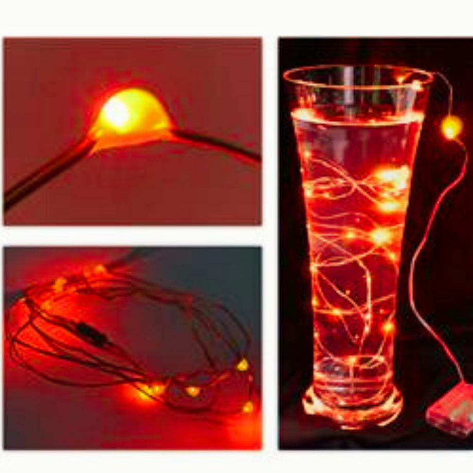 FILO 20 MICROLED ROSSO A BATTERIA