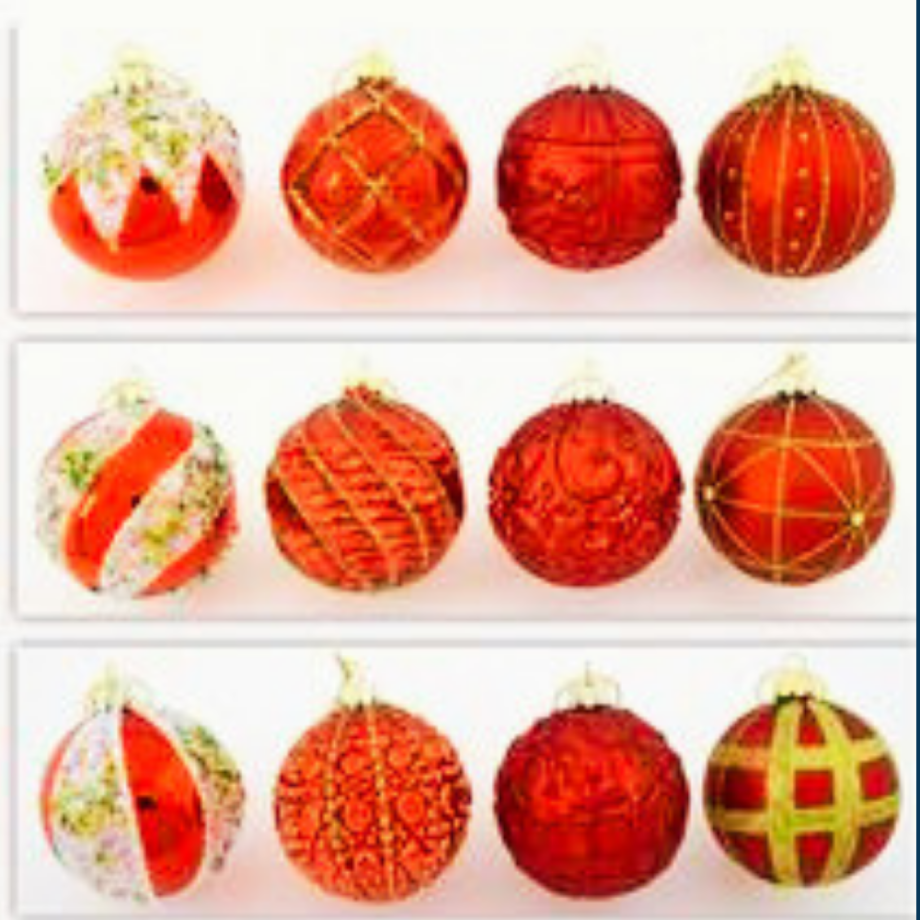PALLA NATALE IN VETRO ROSSA 8 CM