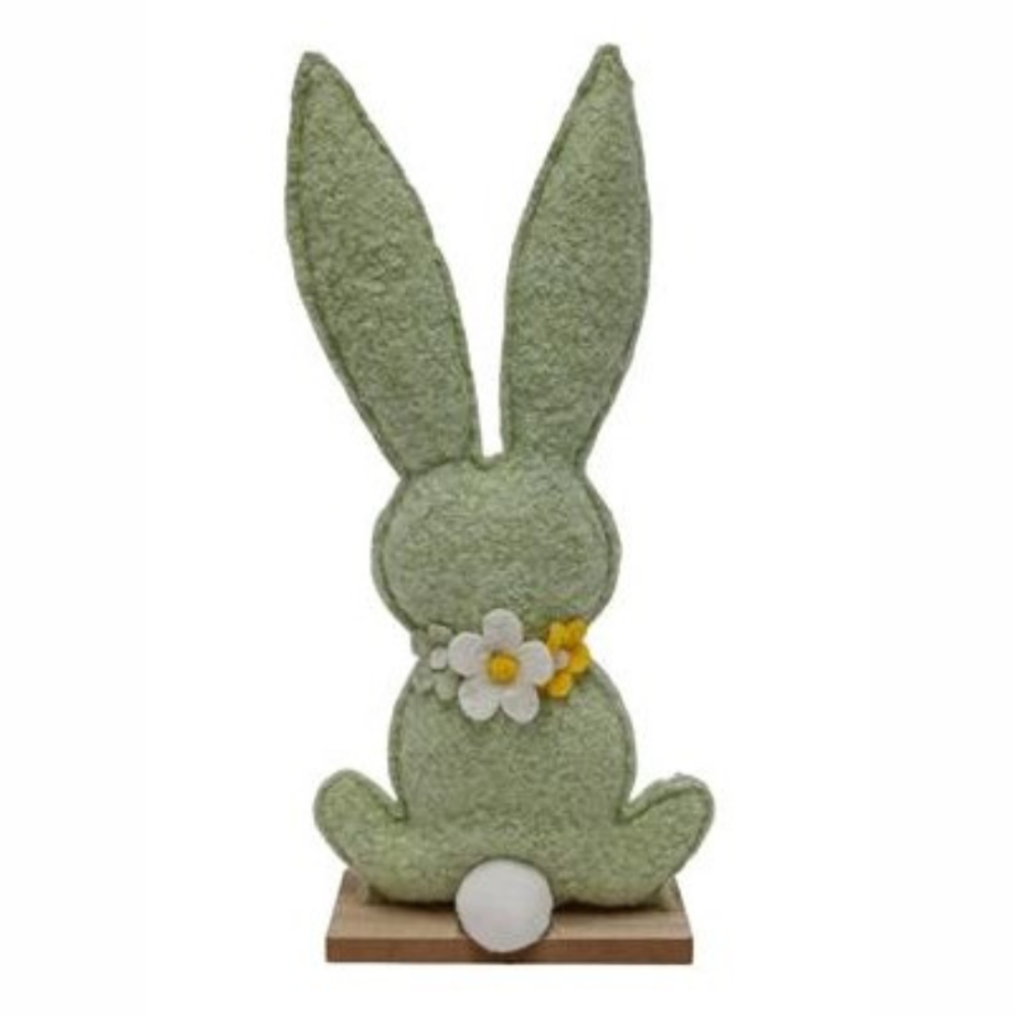 Coniglio Pasqua con base legno 30 cm