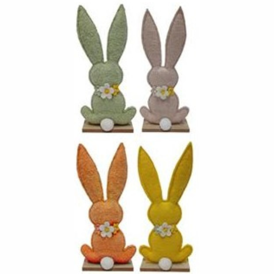 Coniglio Pasqua con base legno 30 cm