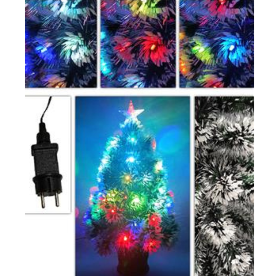 Albero di Natale con fibra Ottica 80 cm